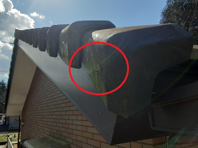 ケラバ瓦の釘浮き